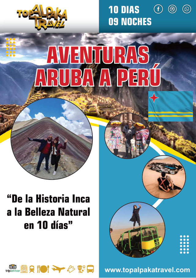 Portada del folleto: Viaje de Aruba a Perú