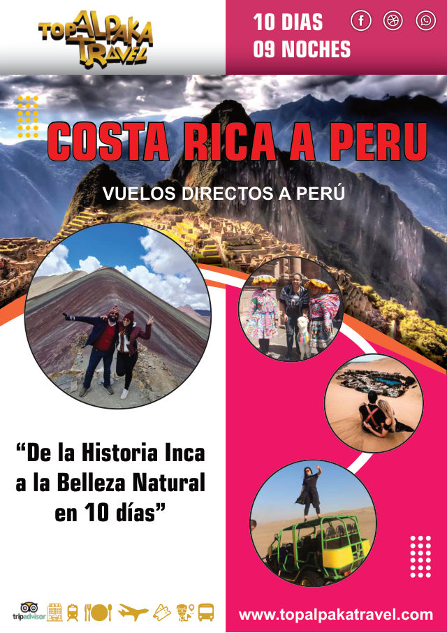 Portada del folleto: Viaje de Costa Rica a Perú