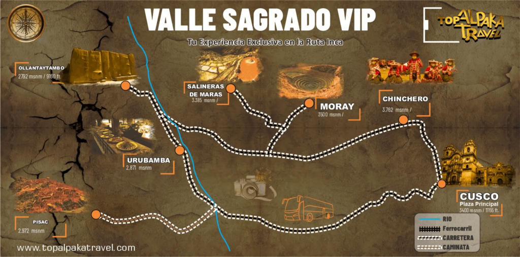 mapa del valle sagrado VIP